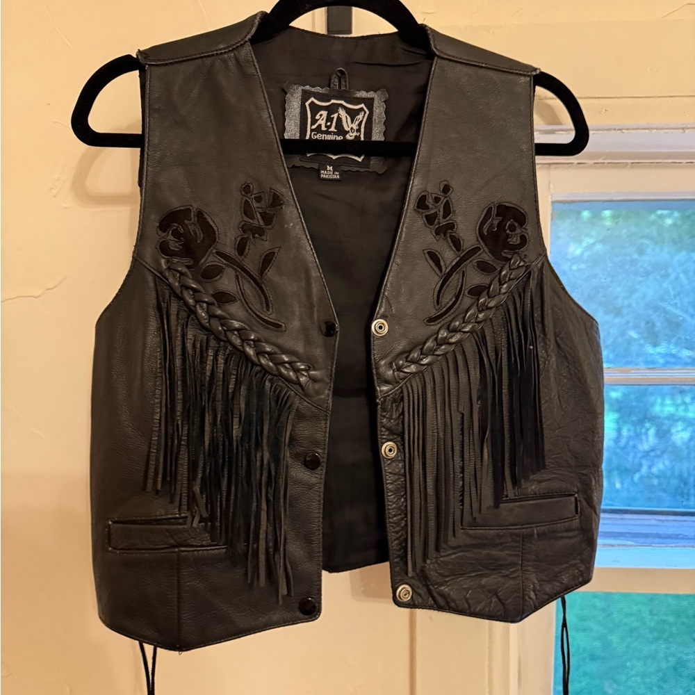 Genuine Leather Fringe Vest